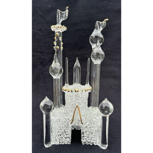 Hand Blown Glass Castle Gold Accents